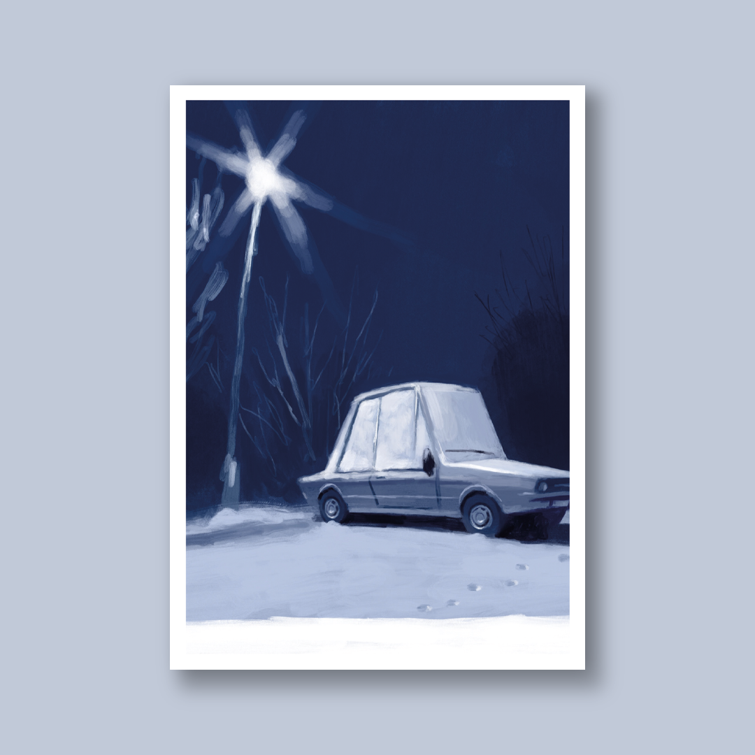 Weihnachtskarte "Wintercar"