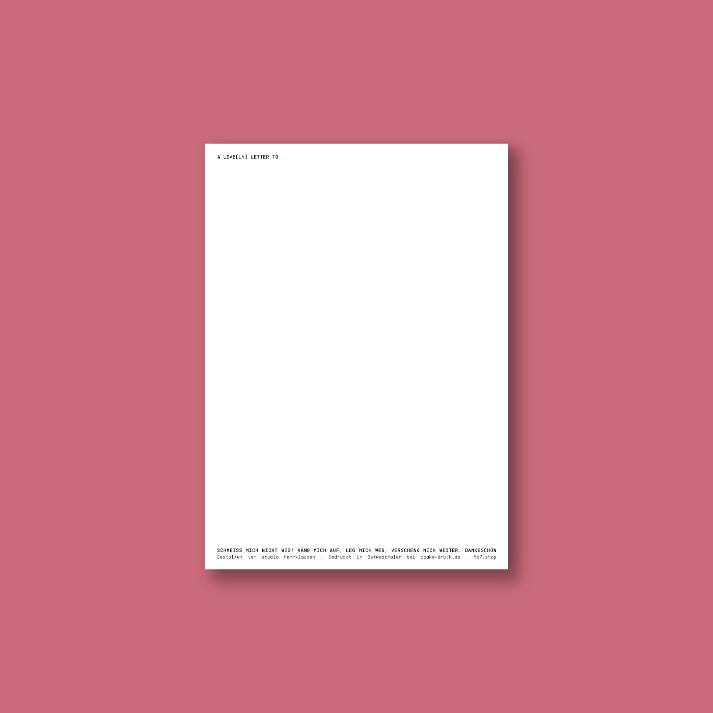 Weihnachtskarte "Alle Jahre wieder"