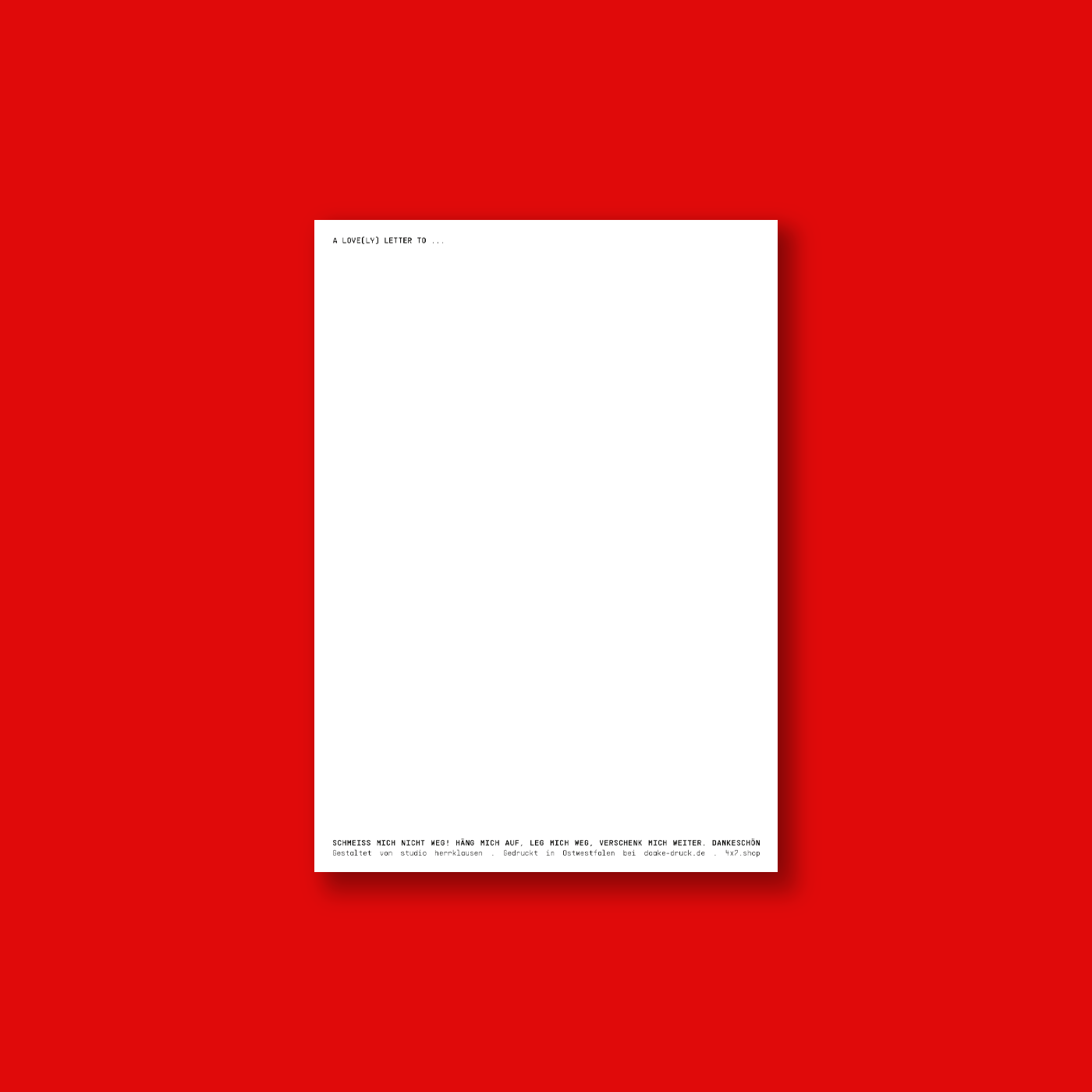 Weihnachtskarte "Love(ly) letter"